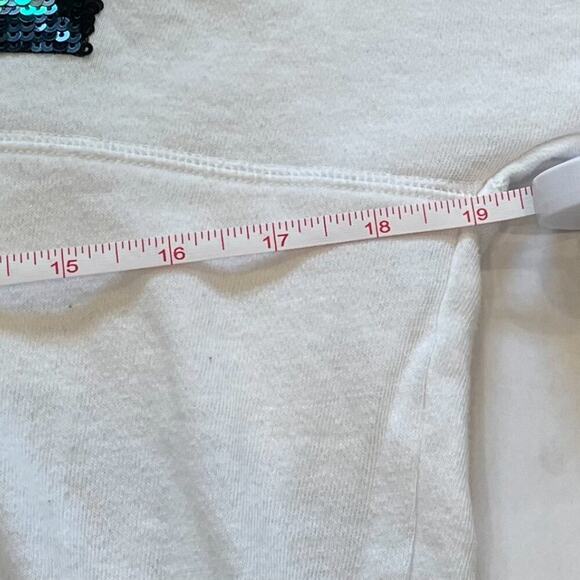 Victoria's Secret Pink Rainbow Sequin/Bling Black Varsity Stripe Long Sleeve, S - Picture 10 of 11